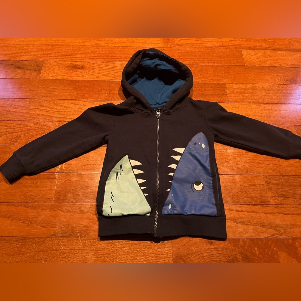 Kids Shark Hoodie - Navy Blue